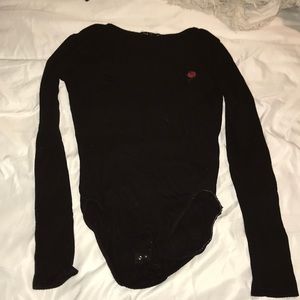 Black long sleeve bodysuit